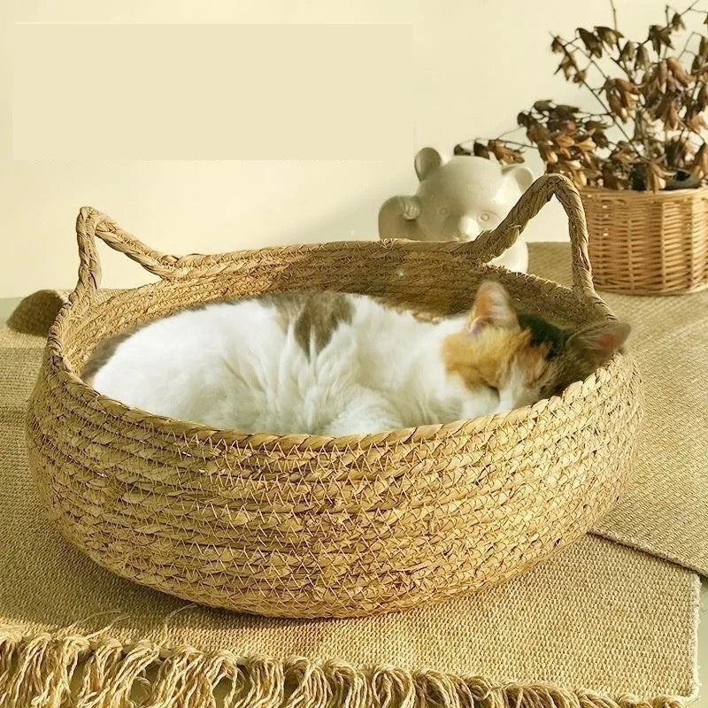 Four Seasons Cat Bed Woven Removable Upholstery