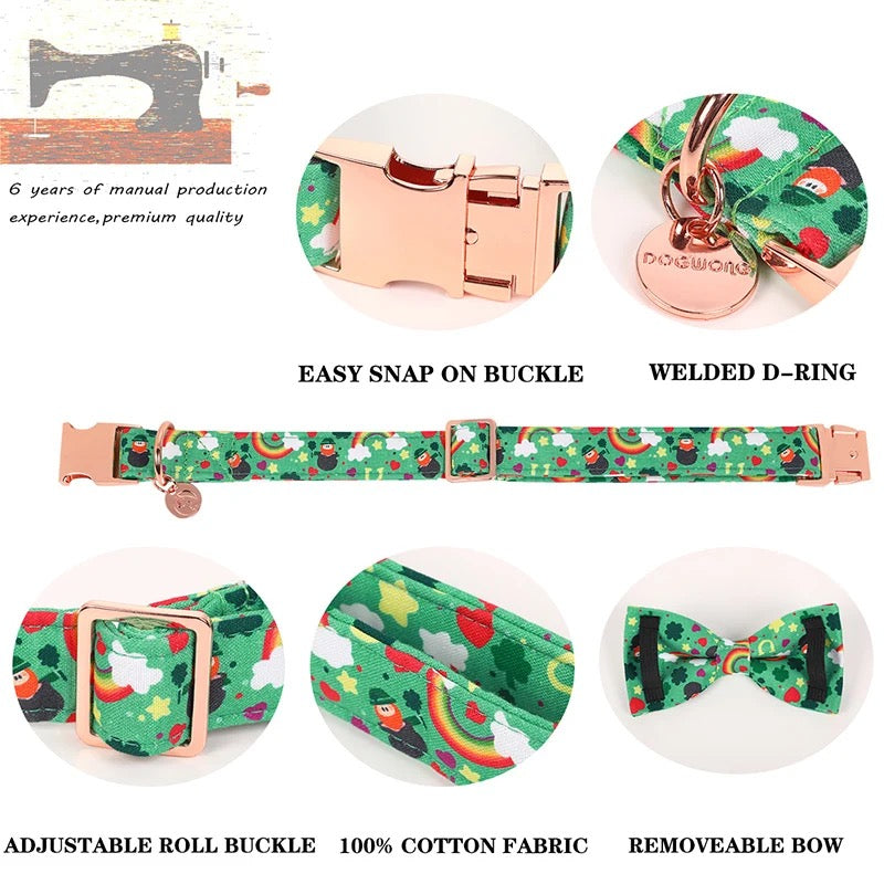 St. Patrick’s Day Pet Collar with Bow